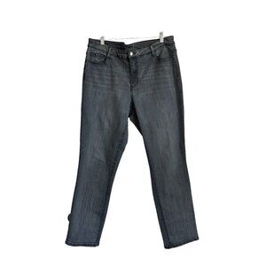 CJ Banks women's gray wash plus straight leg 16W jeans